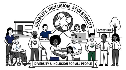 Diverse group of people promoting equality and inclusion.