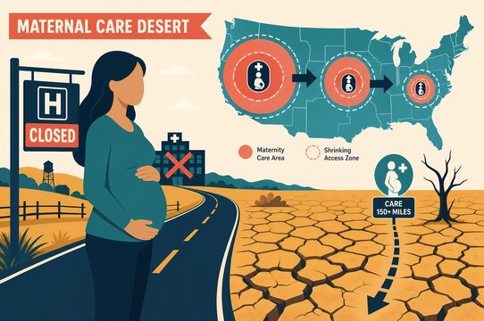 Maternal Care Desert US Healthcare Crisis Infographic