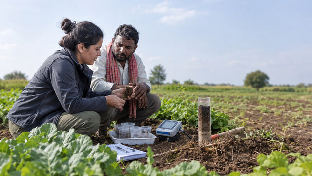 Mobile Soil Testing in a Vegetable Field