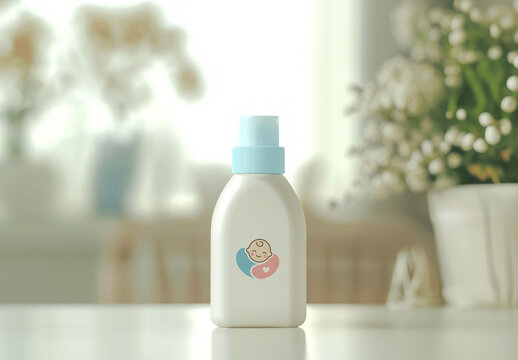 Baby Shampoo Bottle Mockup Template