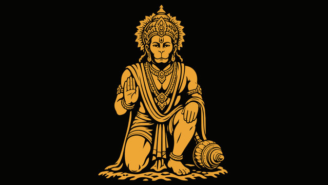 Hindu God Hanuman, Scalable Vector