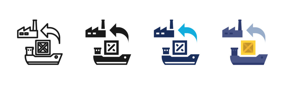 Reshoring icon set multiple style collection