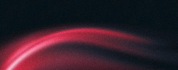 Naklejka na ściany i meble Black red background, grain texture vibrant fluid glowing shape on dark backdrop, vibrant red neon wave, noise texture website header, cyber tech poster, digital wallpaper, dynamic banner design