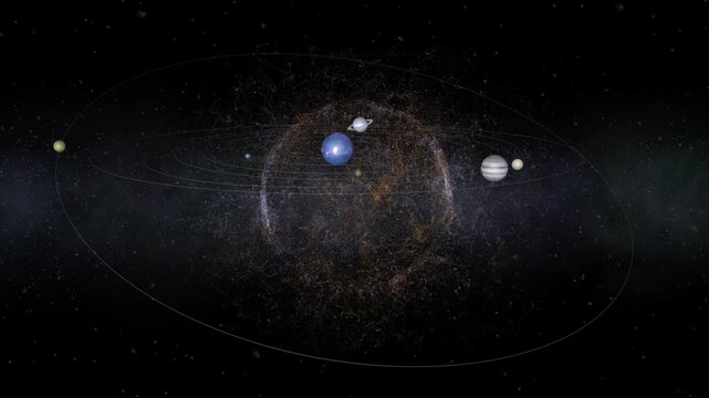 3D Solar System Simulation with Planets Orbiting in Deep Space