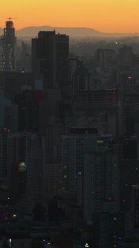 Serene sunset over the city skyline in Curitiba Parana Brazil, Parana, Brazil
