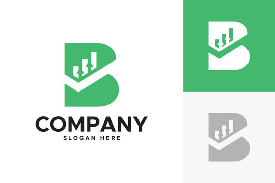 Modern B Letter ACCOUNTANT Company Logo with checkmark growth diagram for bookkeeping company, Minimalist Corporate Identity Vector Design