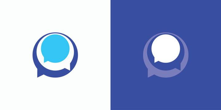 Speech bubble logo icon communication symbol.
