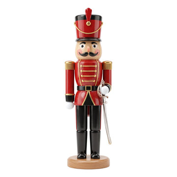 Classic wooden Christmas nutcracker soldier figurine with sword