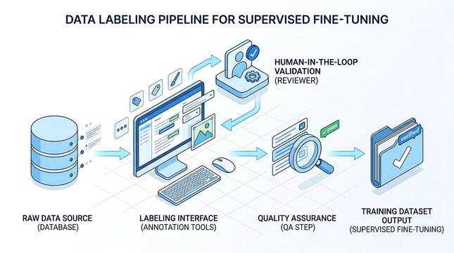 Clean Isometric Data Labeling Pipeline Supervised Fine Tuning Quality Assurance Human Loop Validation