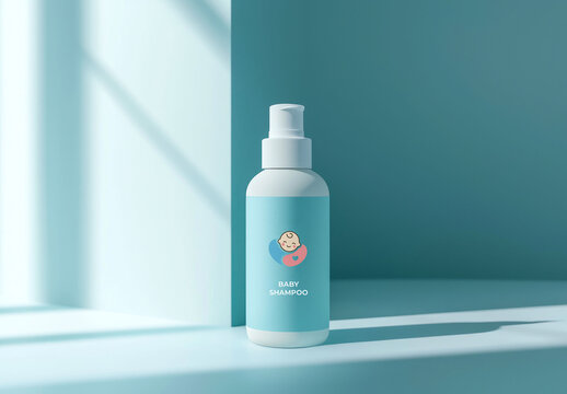 Baby Shampoo Bottle Mockup Template