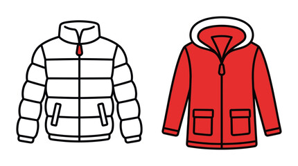 Winter outerwear featuring a puffer jacket and parka. © Vinci