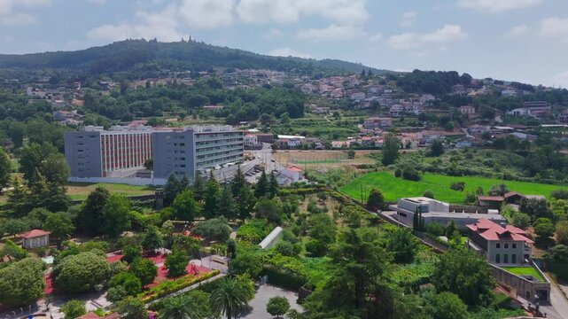 Aerial View of Guimaraes Cityscape with Greenery, Guimaraes, Portugal