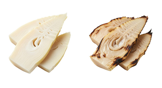 Bread slices and cheese slice close up.