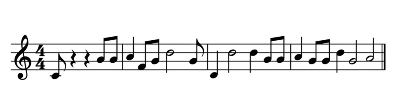 Musical Notation with Notes and Time Signature