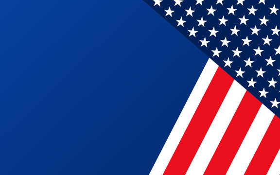 American flag themed corner design suitable for patriotic marketing materials, background designs, social media posts, fourth of july promotions.