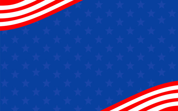 Patriotic American flag pattern on blue background with white stars and red stripes. Suitable for holiday designs and national celebrations.