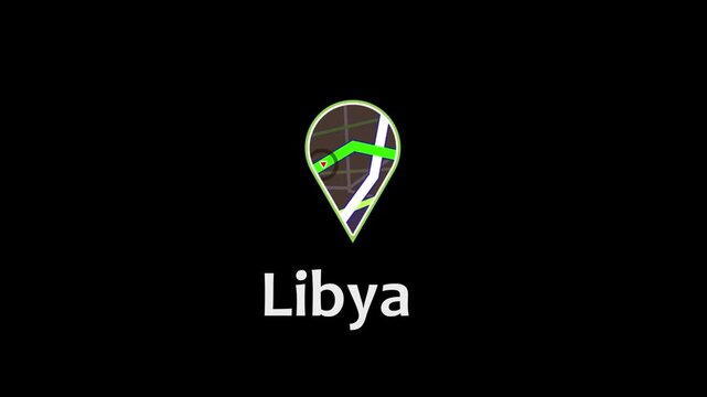 Libya Location Icon, GPS Navigation, Map Pin, Digital Marker.