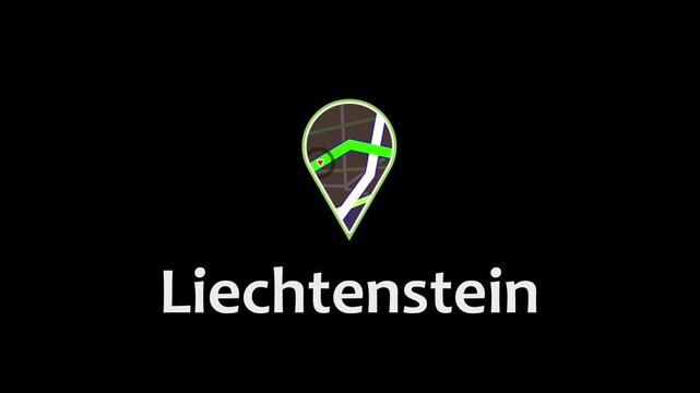 Liechtenstein Location Icon, GPS Navigation, Map Pin, Digital Marker.