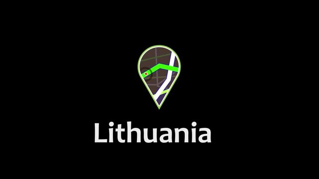 Lithuania Location Icon, GPS Navigation, Map Pin, Digital Marker.