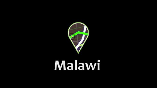 Malawi Location Icon, GPS Navigation, Map Pin, Digital Marker.