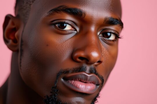 Close-up portrait of a handsome Black man