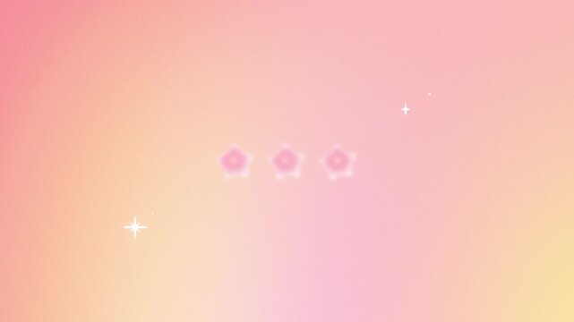 Dreamy Kawaii Star Loading Loop Animation on Pastel Pink Peach Yellow Gradient Background, Seamless Yumekawaii Waiting Screen Motion Video