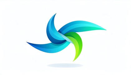 Fototapeta premium Abstract blue and green swirl design graphic.