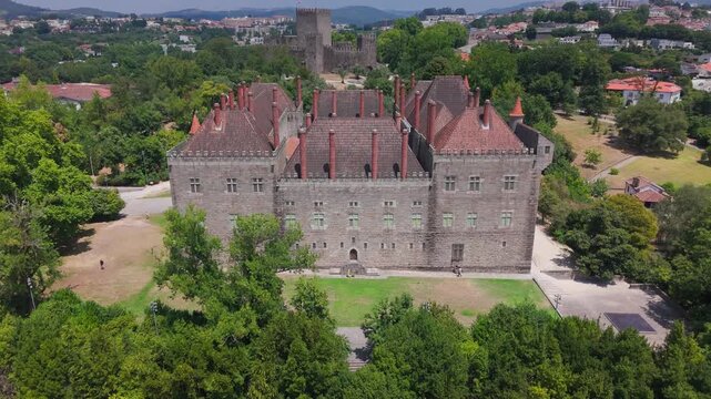 Aerial View of Paco dos Duques de Braganca, Guimaraes, Portugal