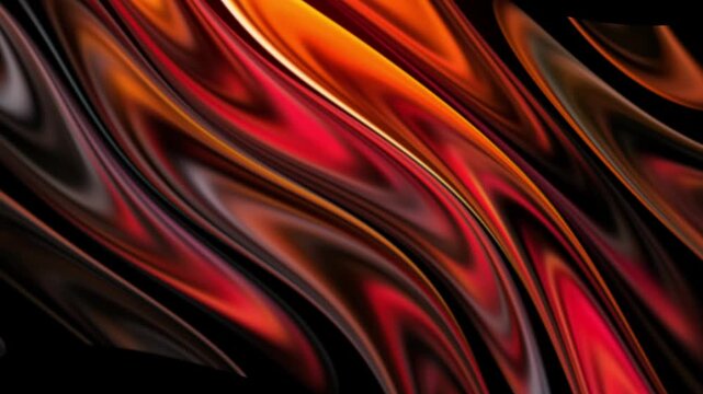 Abstract Liquid Background with Swirling Gradient Red and Orange Colors Flowing in a Dynamic Artistic Composition