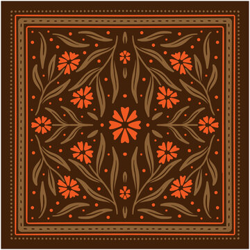 pattern floral drawing leaf bandana scarf art flower