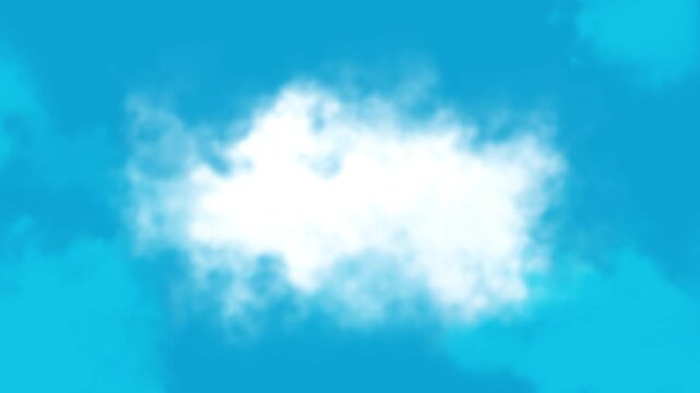 White fluffy cloud isolated on a vibrant blue sky background, creating a peaceful and natural atmosphere