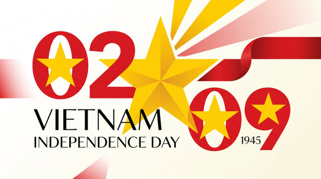 Vietnam National Day Celebration Honoring Independence and Cultural Heritage. Vector Illustration.