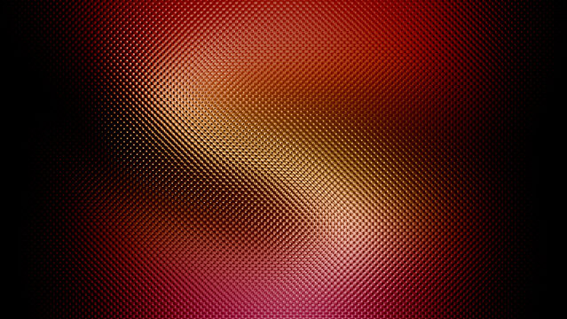 Red and gold gradient background, with diagonal dot pattern
