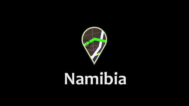 Namibia Location Icon, GPS Navigation, Map Pin, Digital Marker.