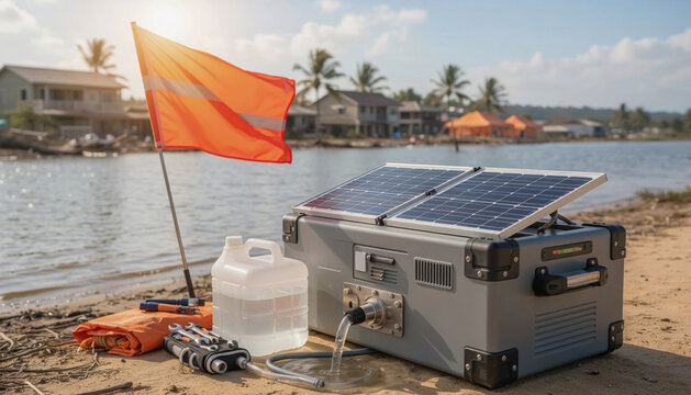 Portable Solar Water Purification System by the Lakeside
