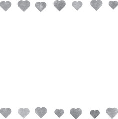 Obraz premium テキスタイル風のハートのボーダーフレーム モノクロ ベクター画像 Adobe Illustrator Artwork 