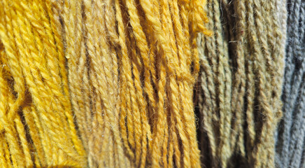 Vibrant Golden and Muted Grey Yarn © vytautas