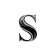 Fototapeta premium Elegant Black Letter S Logo Design on White Background.