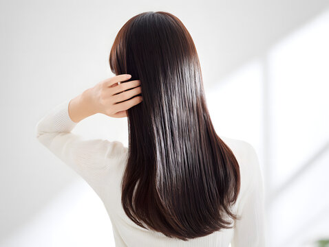 ヘアケア後の美髪（髪質改善・ストレートパーマのイメージ）