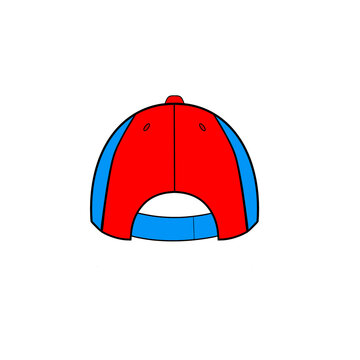 Red and blue backwards baseball cap clip art