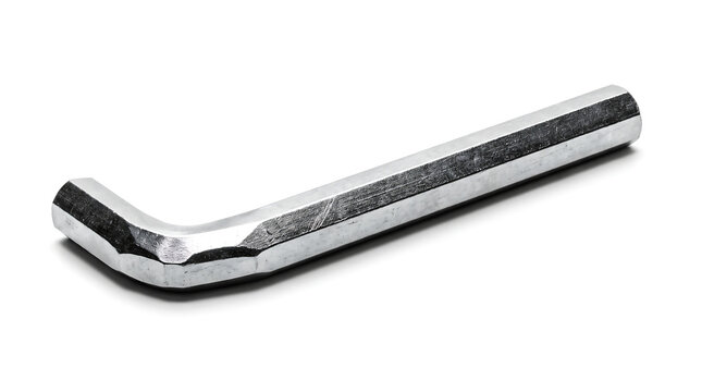 Metal Hex Key Isolated on White Background