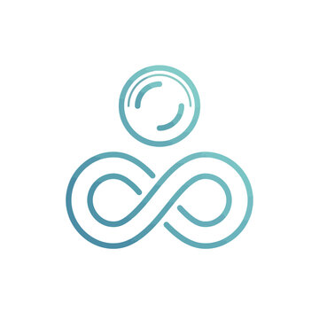 Infinity symbol icon with spiritual orb element.
