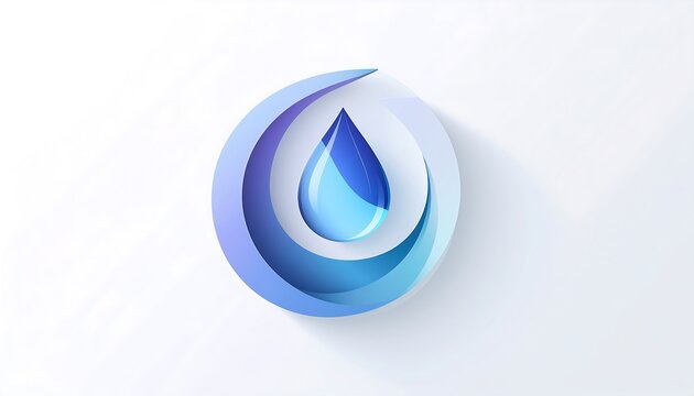 Energy saving logo with blue water droplet design
