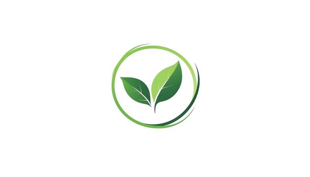 Energy saving logo with green leaves for eco friendly concept