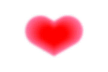 Fototapeta premium Abstract blurry pink and red heart shape transparent overlay isolated