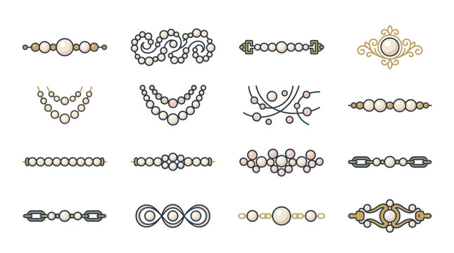 Collection of decorative pearl ornaments and dividers