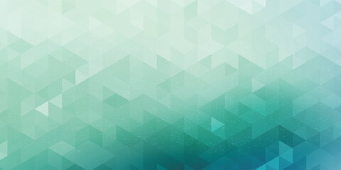 Obraz premium Abstract geometric background with turquoise gradient polygonal shapes. Modern minimalist backdrop with soft mosaic triangle pattern vector banner.