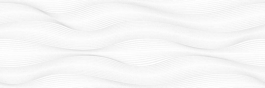 Light gray background, seamless wavy lines, wave pattern, vector design