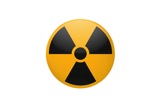 Circular yellow radioactive danger sign