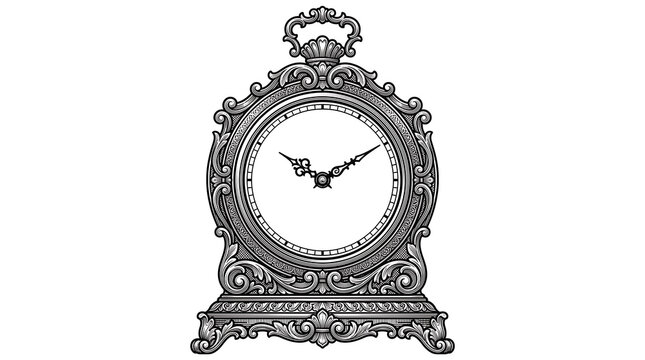 Ornate antique clock with intricate decorative carvings.